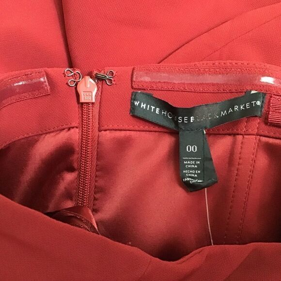 NEW white house black market Wine Red Convertible Split Leg Jumpsuit 00 - Picture 14 of 16